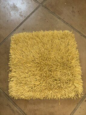 CRATE&BARREL "REMY" SHAGGY 12" X 18" PILLOW COVER YELLOW X 2  NO Pillow Insert